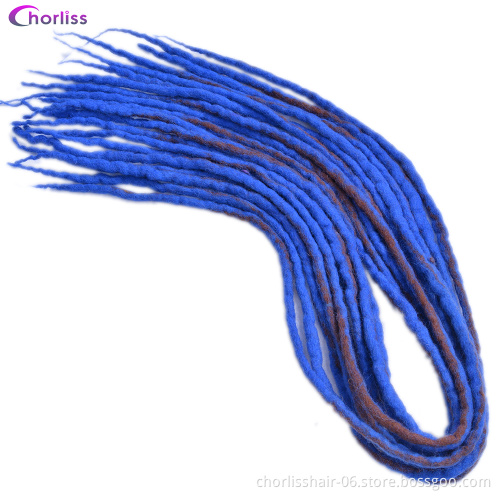 Wholesale Ombre Soft Nepal Felted Wool Handmade Long 22'' Afro Synthetic Dreadlocks Crochet Braids Hair For Kids And Adult